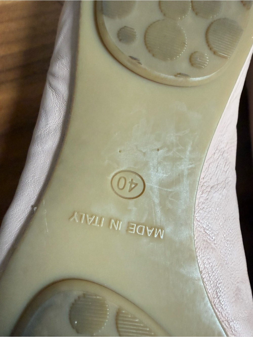 Jimmy Choo Blush Pink Ballet Flats with Glitter Rose Gold Cap Toe - Picture 8 of 10